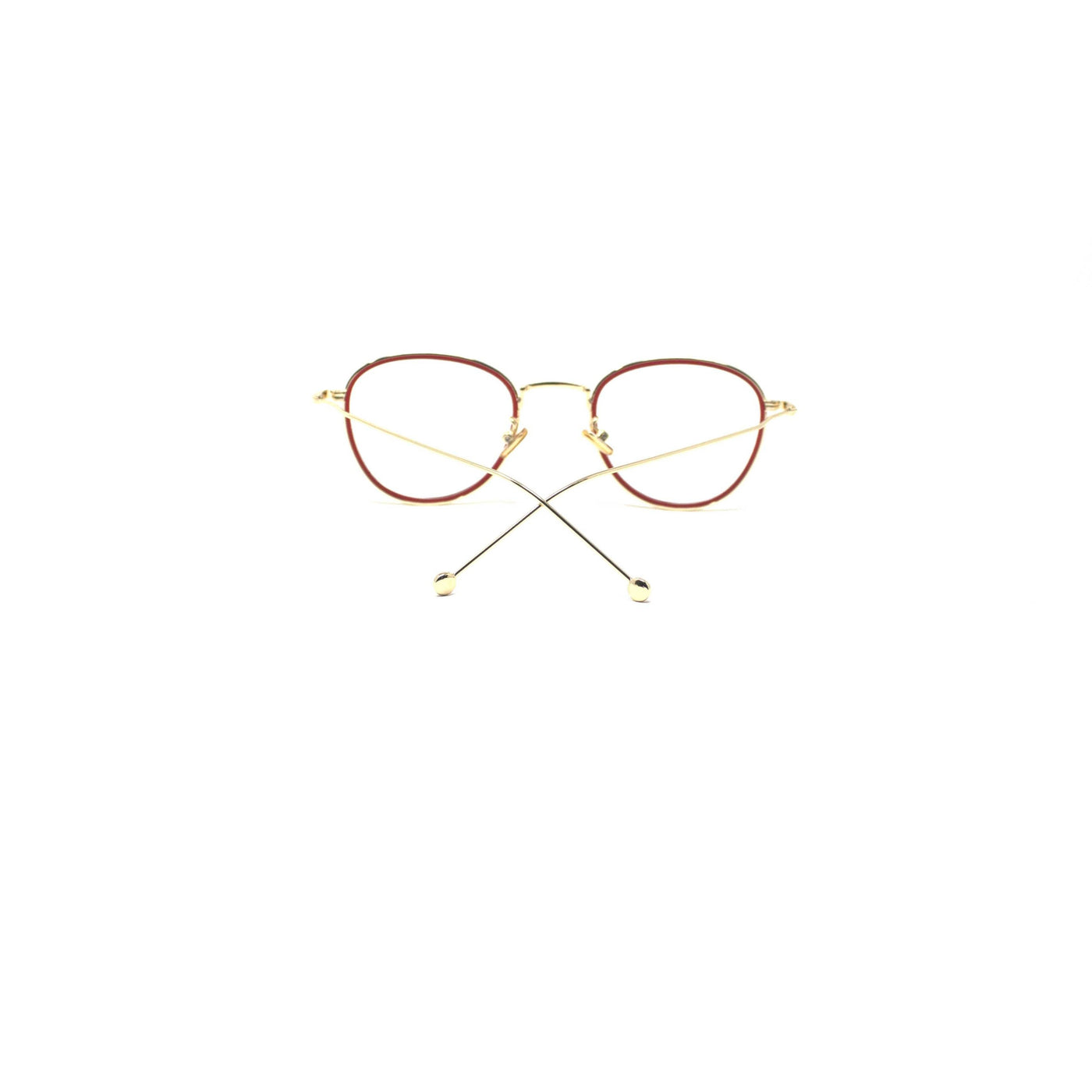 Oval Round Red Gold Frame Eyewear