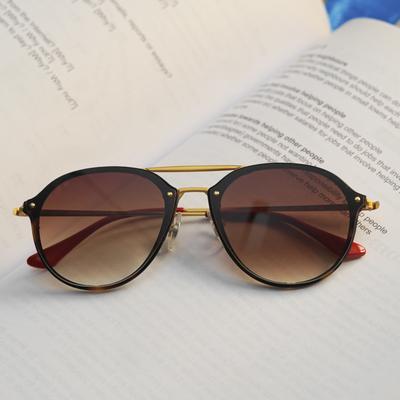 Brown And Gold R4292 Round Unisex Sunglasses For Men And Women-Unique and Classy