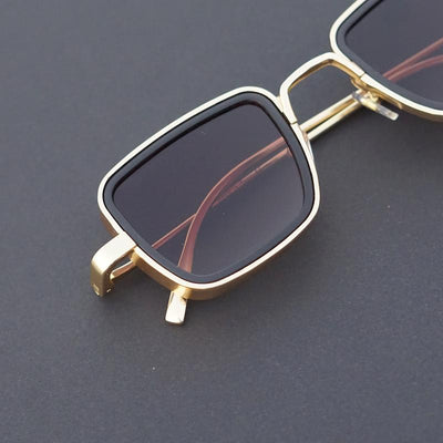 Brown And Gold Retro Square Sunglasses For Men And Women-Unique and Classy