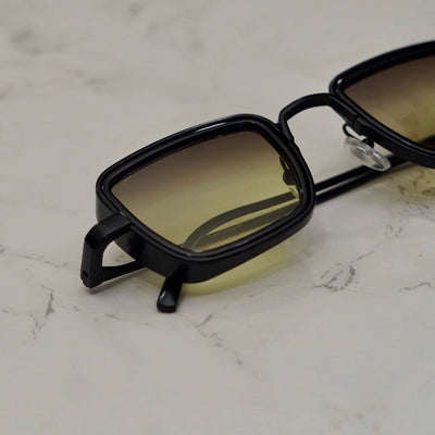 Retro Square Black Yellow Shaded Sunglasses For Men And Women-Unique and Classy
