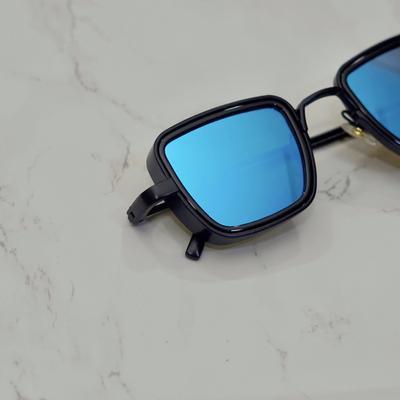 Sky Blue And Black Retro Square Sunglasses For Men And Women-Unique and Classy