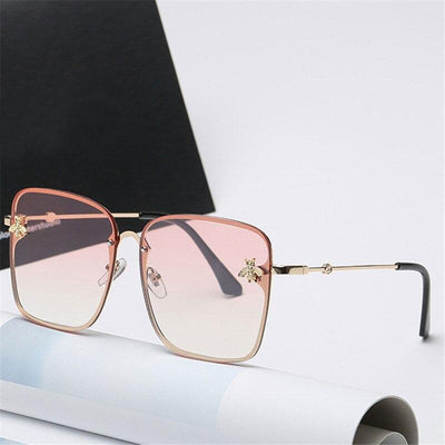 Square Alloy Gradient Crystal Sunglasses For Unisex-Unique and Classy