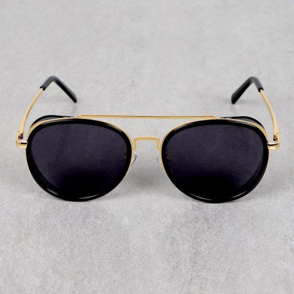 Metal Frame Round Gold Black Sunglasses For Men And Women-Unique and Classy
