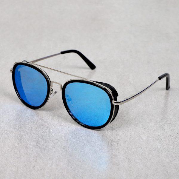 Metal Frame Round Aqua Blue Sunglasses For Men And Women-Unique and Classy