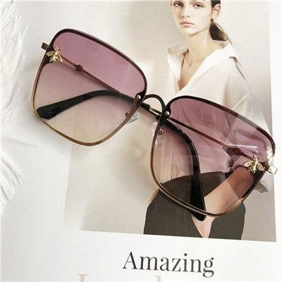 Square Alloy Gradient Crystal Sunglasses For Unisex-Unique and Classy