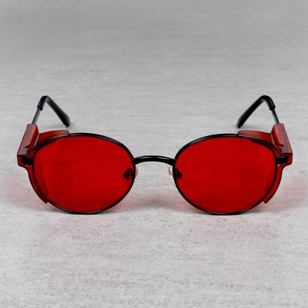 Vintage Round Side Cap Red Candy Sunglasses For Men And Women-Unique and Classy