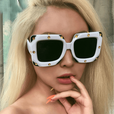 2020 Italian Big Frame Square Crystal Diamond Sunglasses For Unisex-Unique and Classy