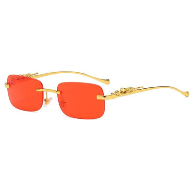 Luxury Rimless Square Metal Frame Unique Retro Fashion Classic Vintage Stylish Brand Designer Sunglasses For Men And Women-Unique and Classy