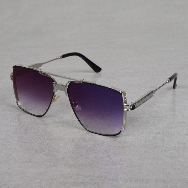 Trendy Metal Square Silver Blue Gradient Sunglasses For Men And Women-Unique and Classy