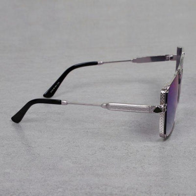 Trendy Metal Square Silver Blue Gradient Sunglasses For Men And Women-Unique and Classy