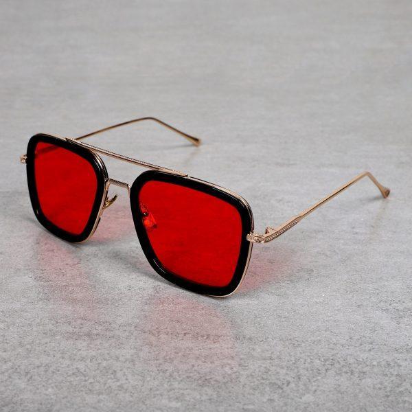 Tony Stark Golden Red Candy Sunglasses For Men And Women-Unique and Classy