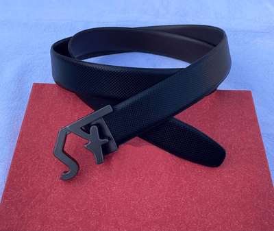 SF Letter Leather Strap Belt With Pressing Buckle-Unique and Classy