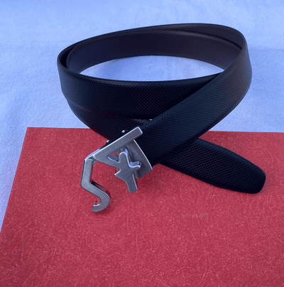 SF Letter Leather Strap Belt With Pressing Buckle-Unique and Classy