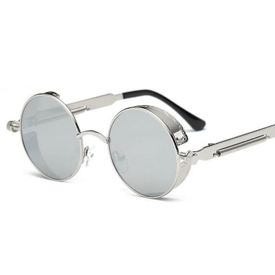 Steampunk Retro Fashion Round Metal Brand Designer Sunglasses For Unisex-Unique and Classy