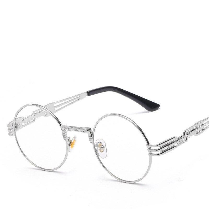 2021 Retro Round Anti Blue Light Steampunk High Quality Metal Vintage Brand Eyeglasses Spectacle Frame For Men And Women