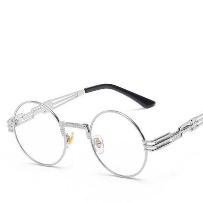 2021 Retro Round Anti Blue Light Steampunk High Quality Metal Vintage Brand Eyeglasses Spectacle Frame For Men And Women