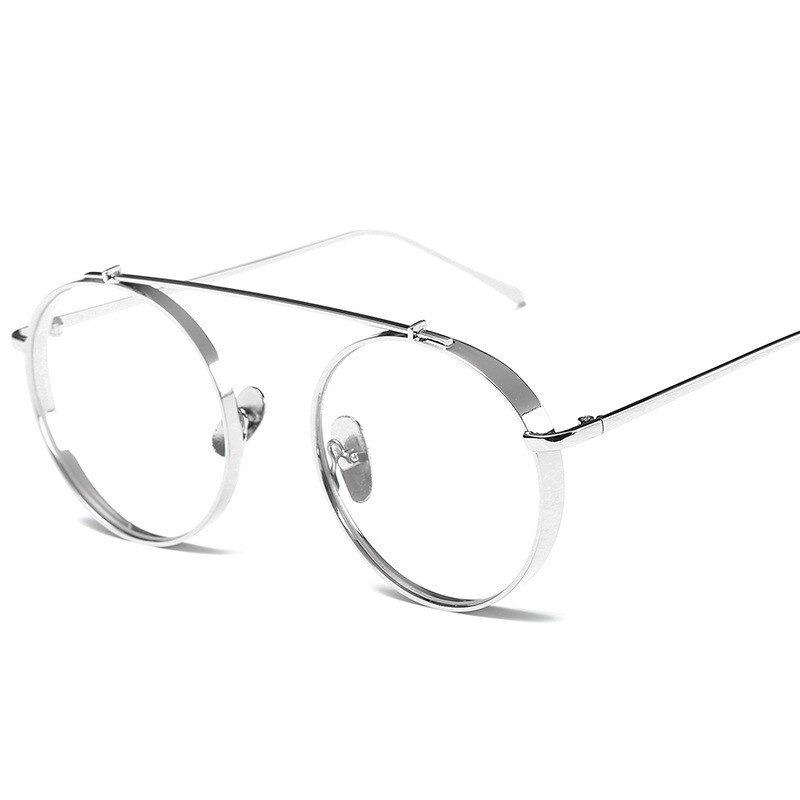 Round Thick Frame Transparent Lenses Classic Vintage Sunglasses For Unisex-Unique and Classy