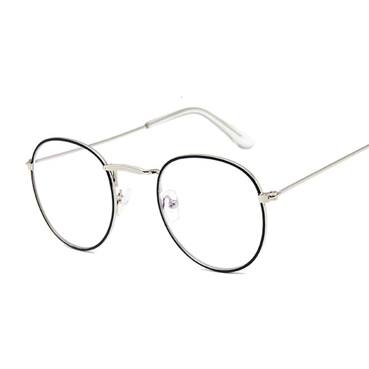 Classic Vintage Retro Designer Anti Blue Rays Brand Transparent Round Eyeglasses Spectacle Frame For Men And Women