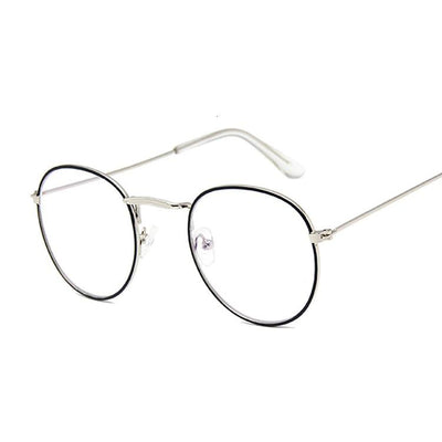 Classic Vintage Retro Designer Anti Blue Rays Brand Transparent Round Eyeglasses Spectacle Frame For Men And Women