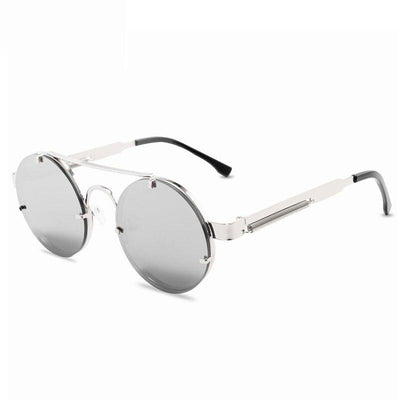 2021 Fashion Round Steampunk Designer Frame Brand Rimless Vintage Classic Sunglasses For Men And Women-Unique and Classy