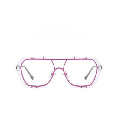 2021 New Trending Retro Fashion Blue Blocking Classic Oversized Square Transparent Eyeglasses Spectacle Frame For Men And Women