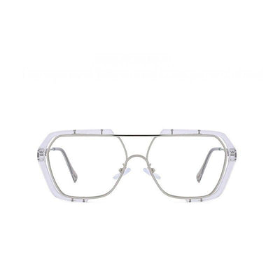 2021 New Trending Retro Fashion Blue Blocking Classic Oversized Square Transparent Eyeglasses Spectacle Frame For Men And Women