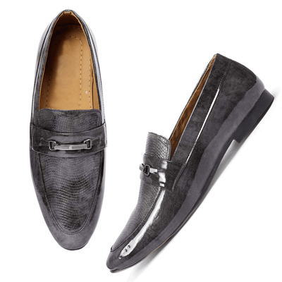Stylish Pattern Pu Leather Loafer & Moccasins Shoes For Men's-Unique and Classy