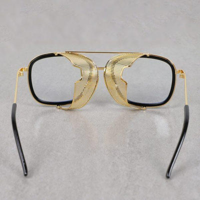 Classic Dictator Golden Clear Sunglasses For Men And Women-Unique and Classy