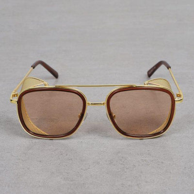 Classic Dictator Gold Brown Sunglasses For Men And Women-Unique and Classy
