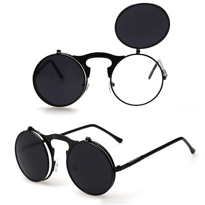 Stylish Round Flip Vintage Sunglasses For Women-Unique and Classy