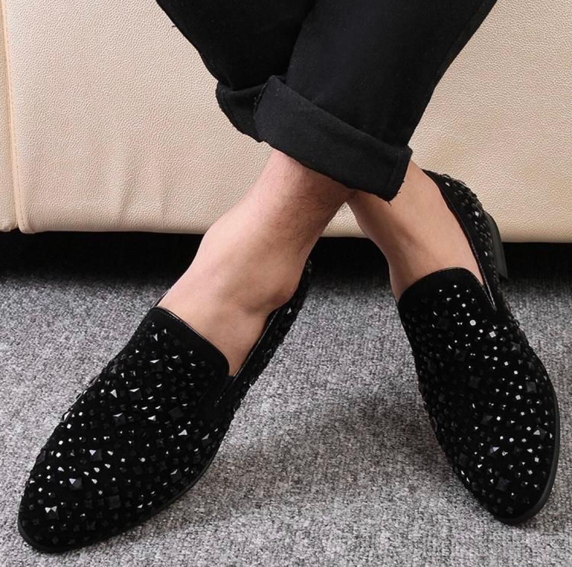 Stylish Studded Moccasins Men's Fashion Wedding Revert High Quality Slip On Flat Loafer-Unique and Classy  -Unique and Classy