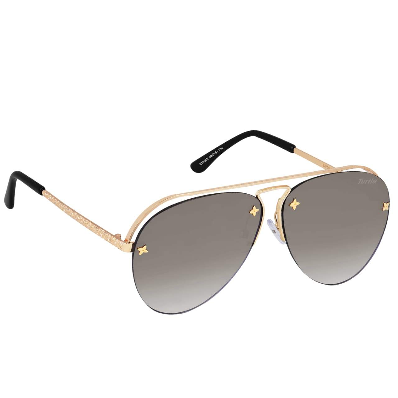 Stylish Half Rimless Aviator Pattern Premium Quality Gray Gradient Sunglasses For Men And Women-Unique and Classy