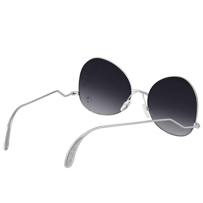 Round Rimless Aviator Black Gradient Sunglasses For Women-Unique and Classy