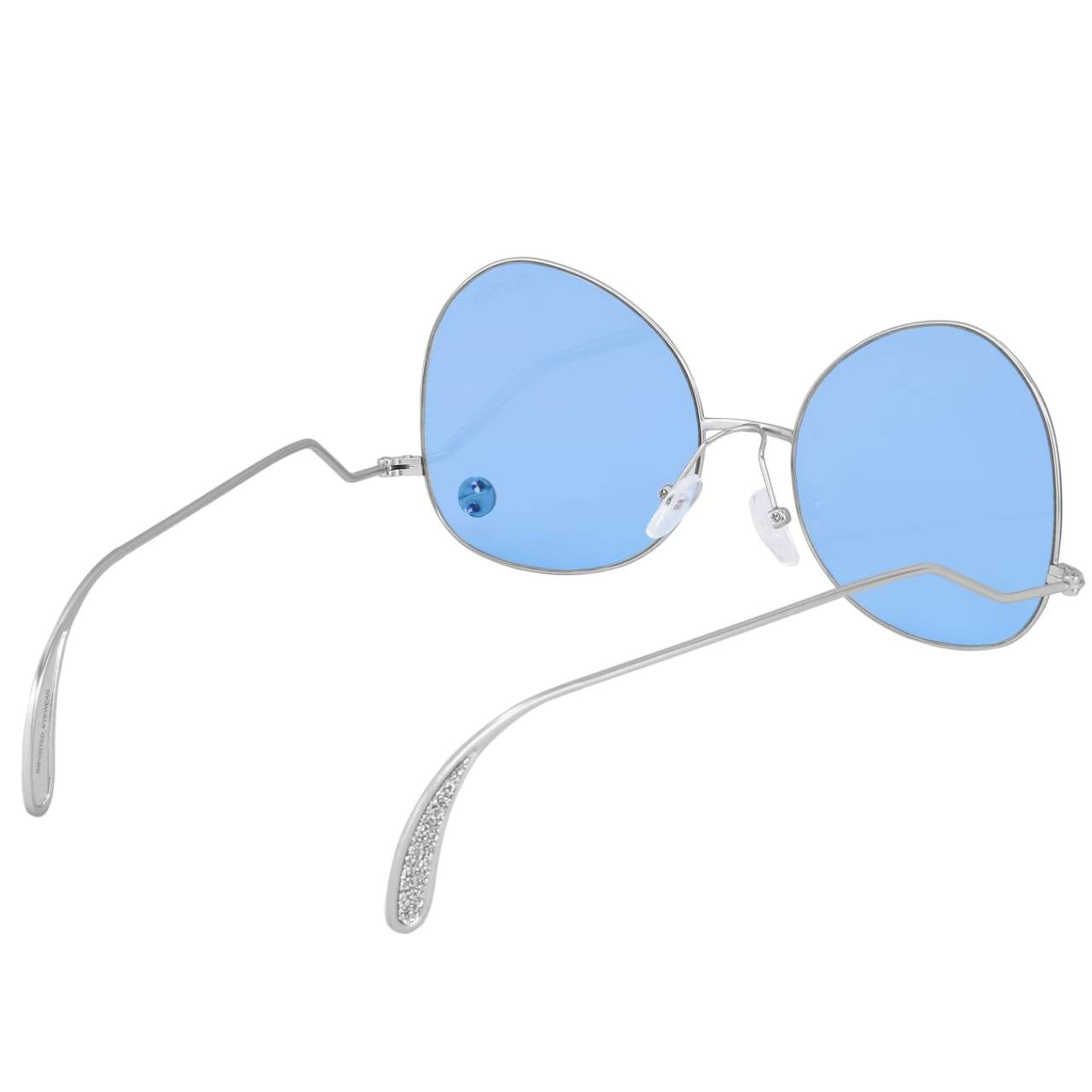 Round Rimless Aviator Blue Candy Sunglasses For Women-Unique and Classy