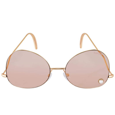 Round Rimless Aviator Pink Gradient Sunglasses For Women-Unique and Classy