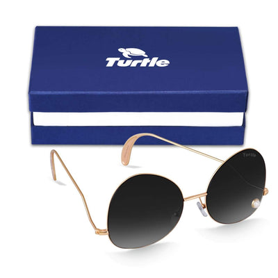 Round Rimless Aviator Gold Black Gradient Sunglasses For Women-Unique and Classy