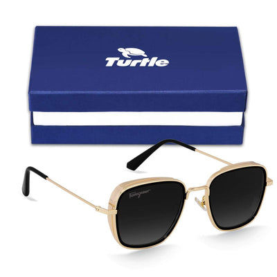 Stylish Square Gold Black Sunglasses For Men And Women-Unique and Classy