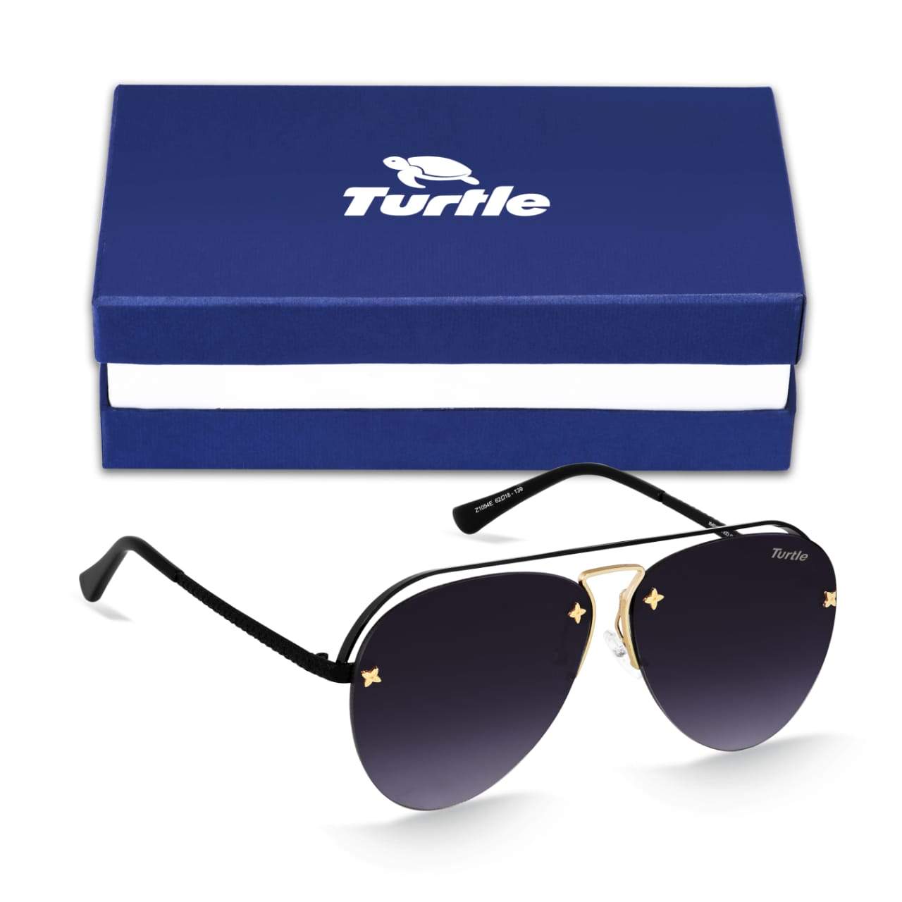 Stylish Half Rimless Aviator Pattern Premium Quality Black Gradient Sunglasses For Men And Women-Unique and Classy