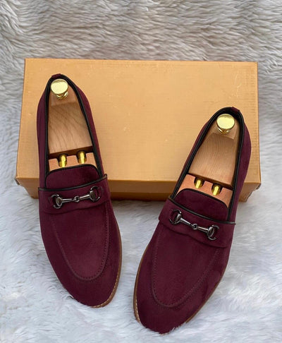 Classic Suede Leather Handmade Wooden Sole Slip On For Men-Unique and Classy