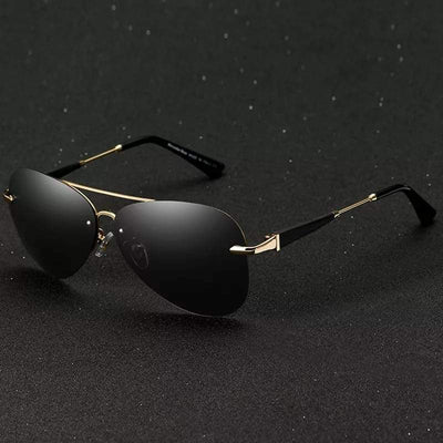 Men's Retro Frameless Polarized Sunglasses 2020 UV Black Grey Lenses Fashion Driver High Sunglasses