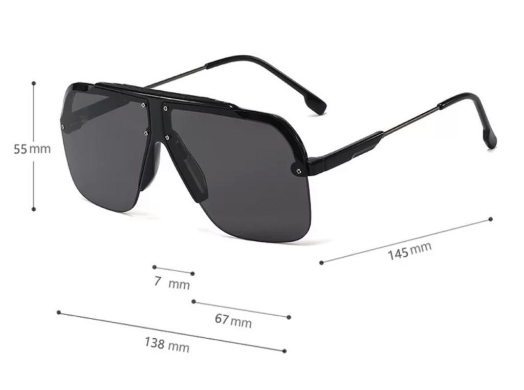 Fashionable Half Frame Oversized Pilot Sunglasses For Men And Women-Unique and Classy