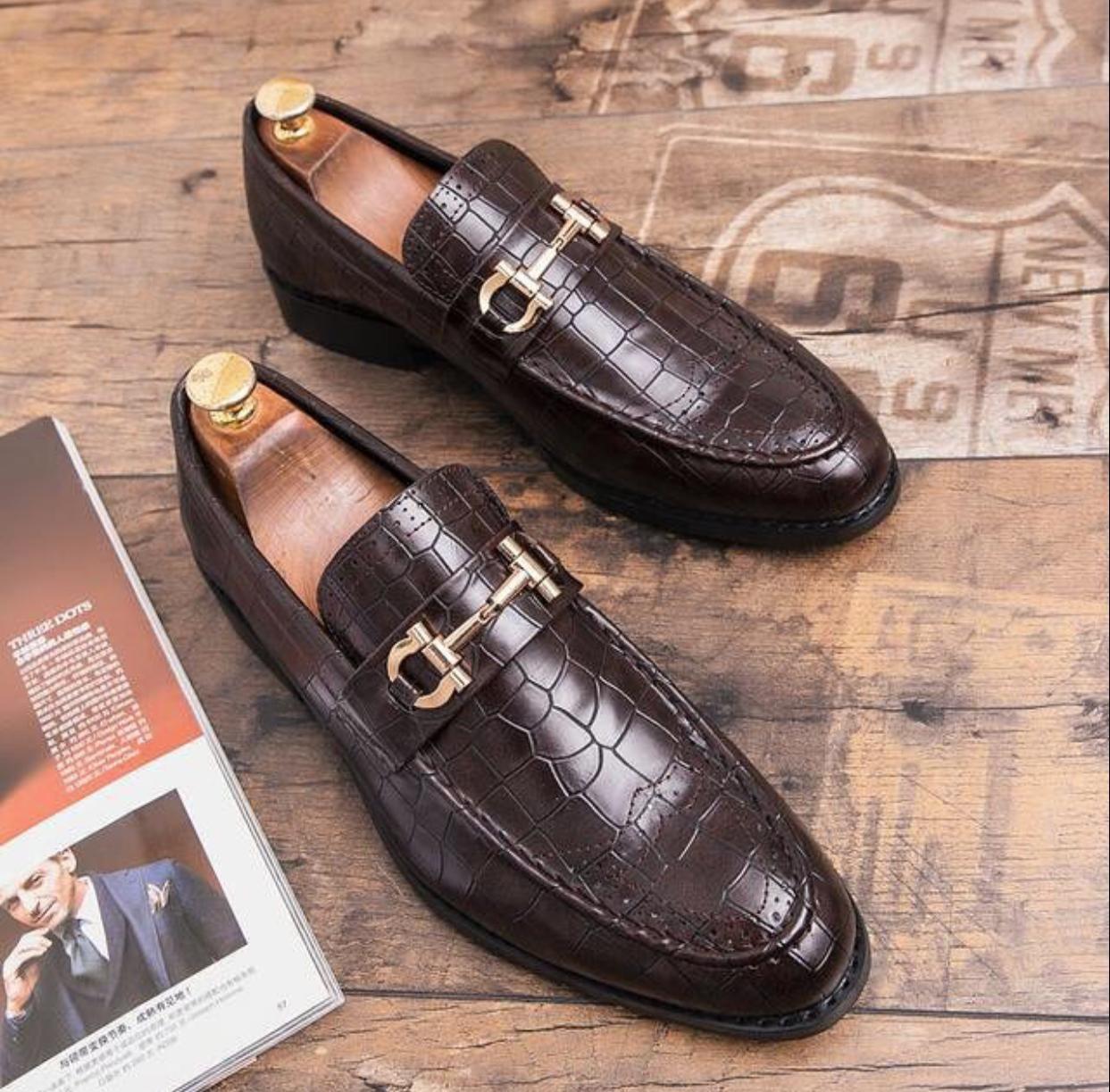 Fashion CROCO Moccasins Durable And Comfortable Party And Formal Shoes For Men-Unique and Classy