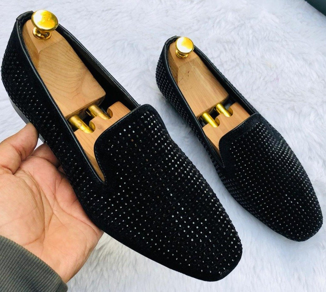 New Arrival Studded Moccasins Casual And Party Wear Suede Shoes For Men-Unique And Classy