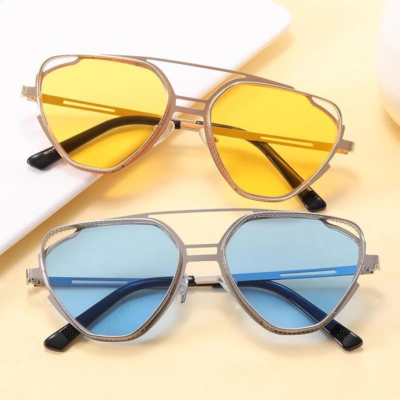 Trendy Gematric Shape Metal Frame Light Weight Sunglasses For Men And Women-Unique and Classy