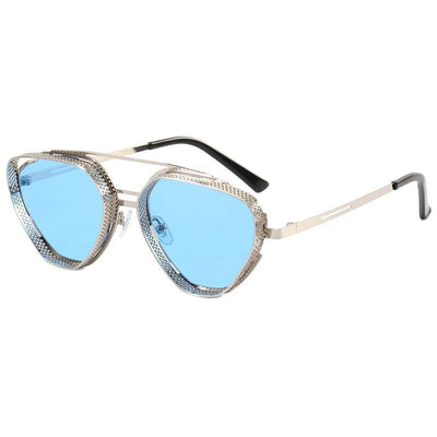 Handcrafted Outside Shields Futuristic Aviator Design Lightweight Stainless Steel Material Sunglasses For Men And Women-Unique and Classy