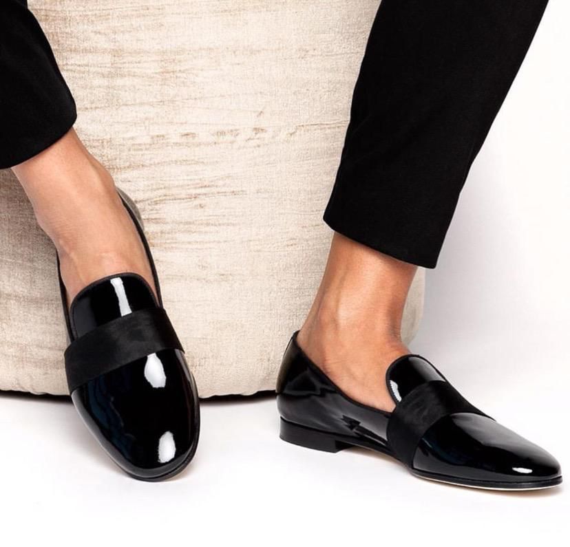 Fashionable Shiny Upper Material with Classy Suede Band Loafer-Unique And Classy