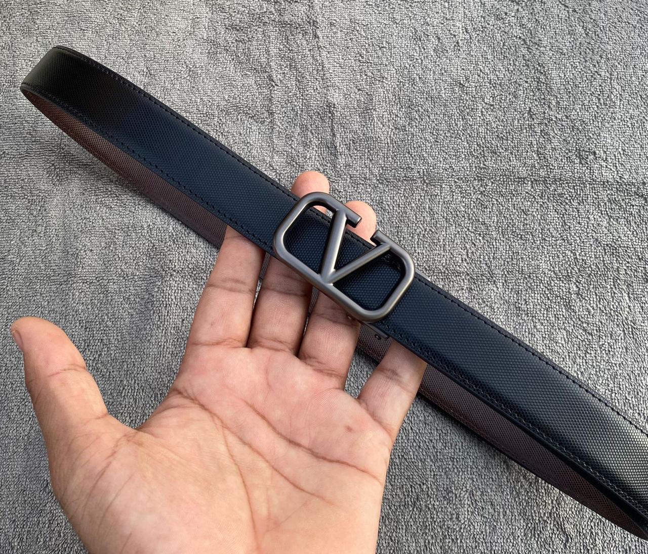 V Pattern Leather Strap Belt For Men's-Unique and Classy