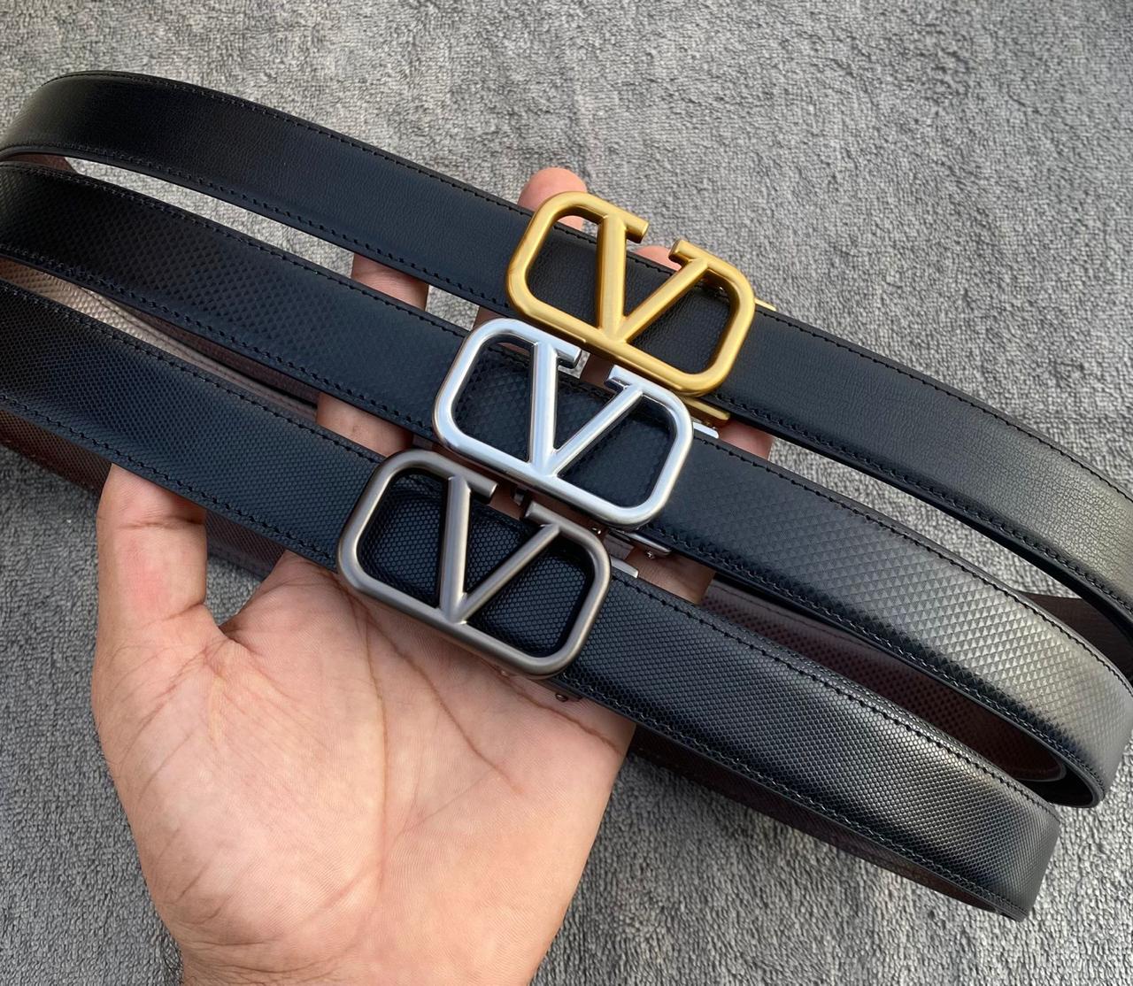 V Pattern Leather Strap Belt For Men's-Unique and Classy