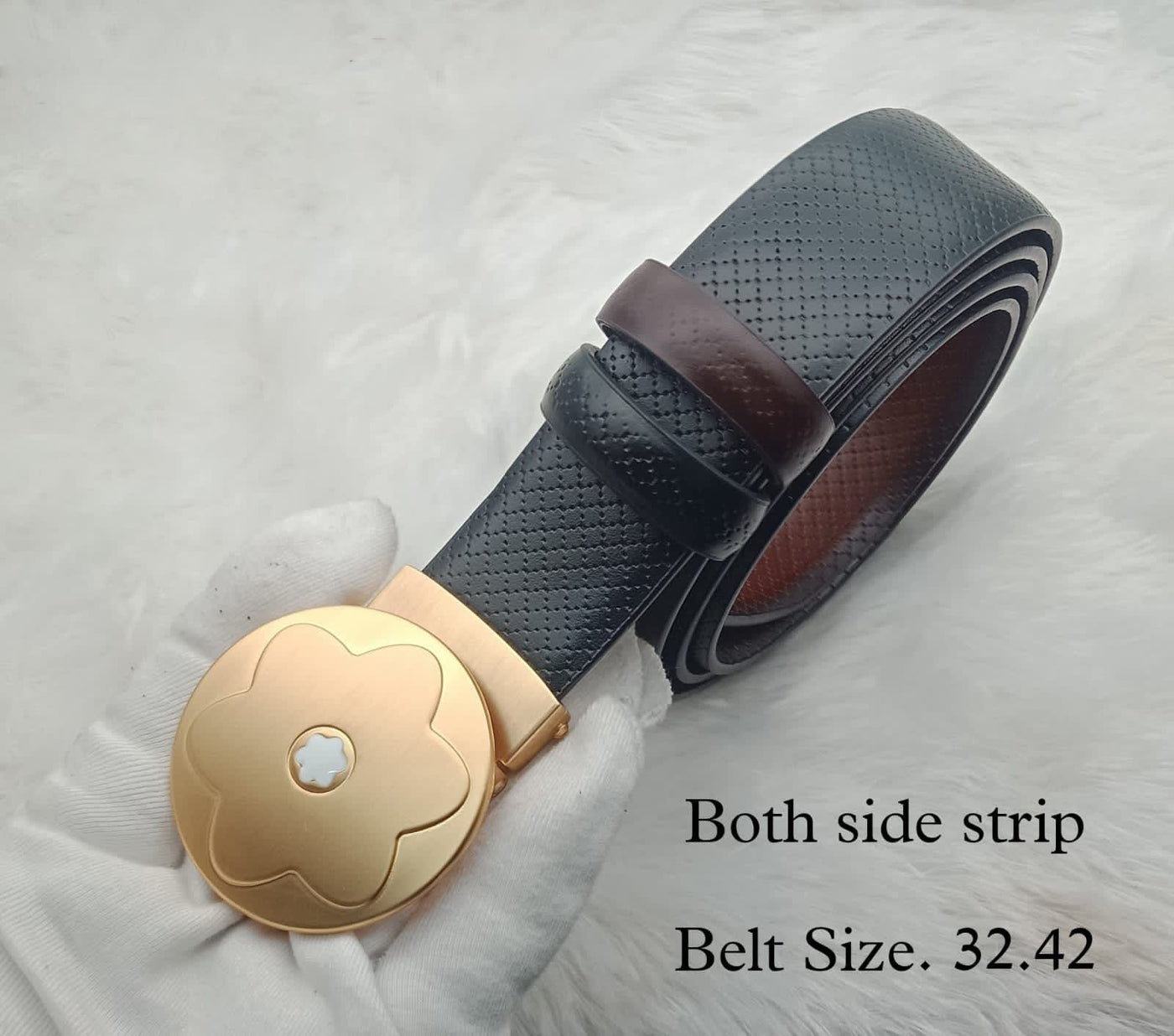 Stylish Flower Pattern Buckle Reversible Belt For Men's-Unique and Classy