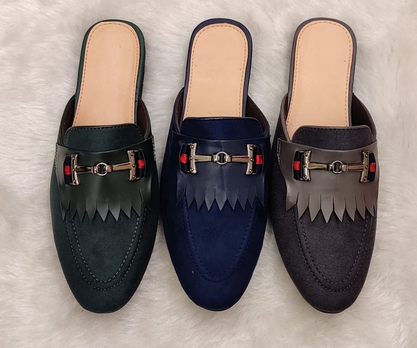 Men's Whole Cut loafer Backless Slip On Mule With Buckle-UniqueandClassy